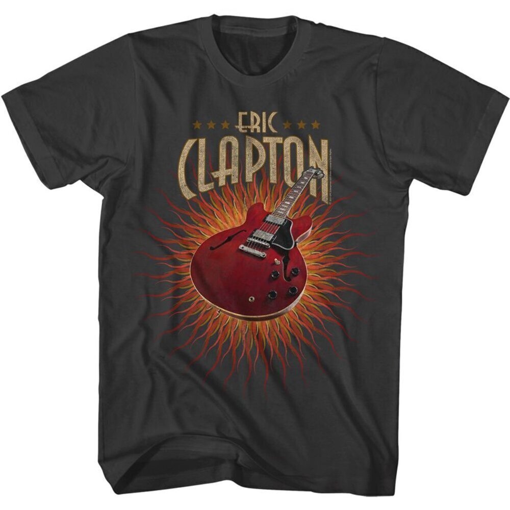 Eric Clapton Guitar Flames T-Shirt Blues Rock Music Fan Graphic Tee